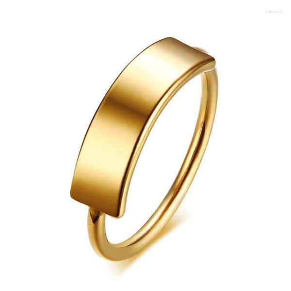 Fedi Nuziali Moda Femminile Anello Color Oro Qualità Regalo In Acciaio Inossidabile Nome Inciso Fidanzamento