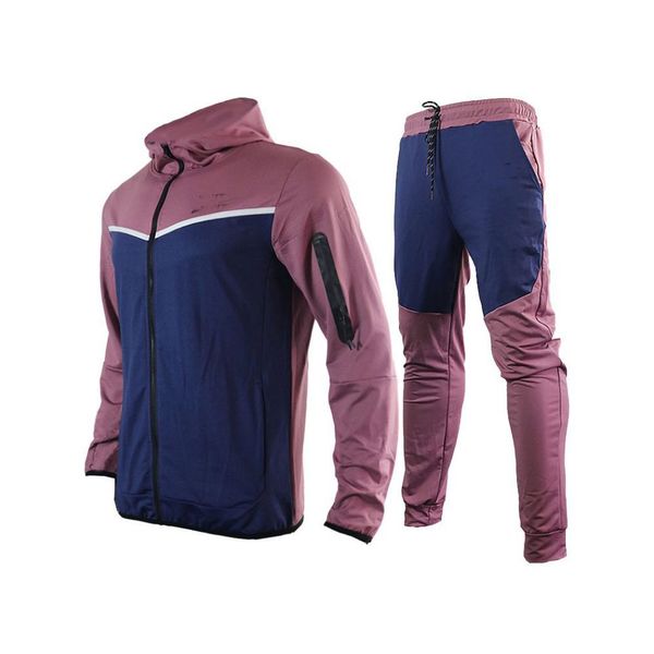 Tuta con cerniera color lavanda Tuta da uomo Tuta da donna firmata Tuta a maniche lunghe Tute per felpa con cappuccio Completi sportivi Set di moda per il tempo libero