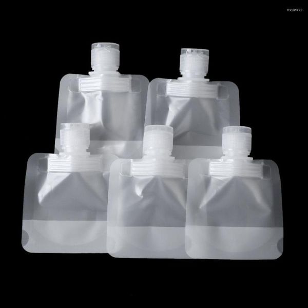 Depolama Şişeleri 5 PCS Doldurulabilir Şeffaf Plastik Stand Up Spout Torçası Clamshell Ambalaj Çantası Taşınabilir Sıvı Makyaj 30/50/100ml