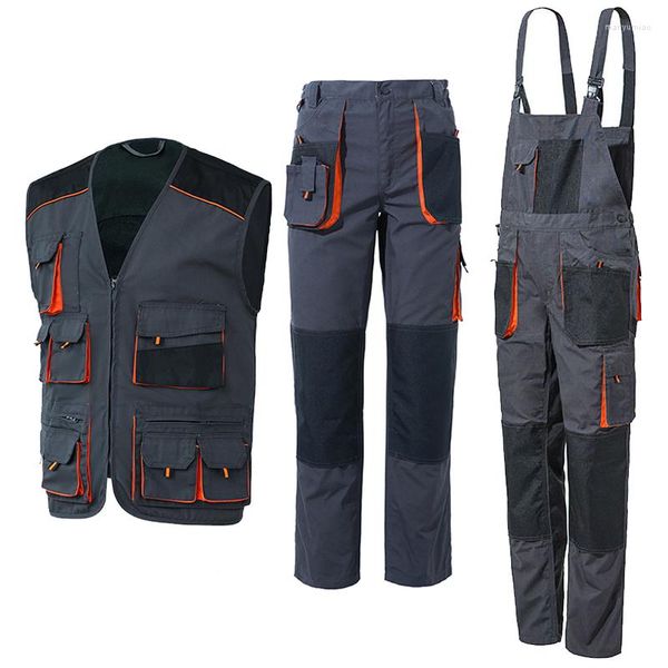 Tute da uomo Cargo Vest Multi tasche Pantaloni da lavoro Salopette da lavoro da uomo Salopette da lavoro Uniformi da uomo