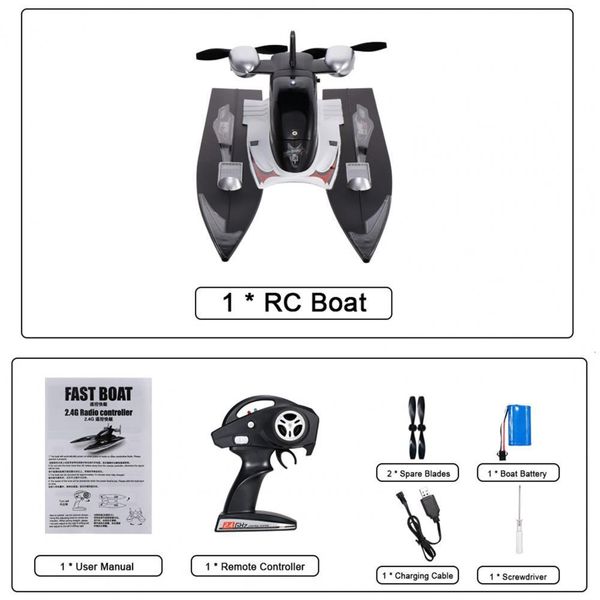 Barche elettriche / RC 1 Set Eco-friendly 2.4G Telecomando Motoscafo Giocattoli per yacht Ricarica USB Giocattolo per barche RC Protezione da capovolgimento Regalo per bambini 230713