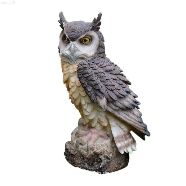 Decorazioni da giardino Resina Forma di gufo Realistico Desktop Garden Figurine Collezione outdoor carina Arte Artigianato Decorazione Ornamento per la casa Indoor Anti-uccello L230714