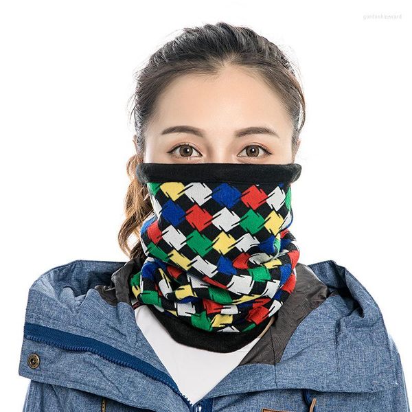 Bandanas Herbst und Winter Japan Südkorea gedruckt Kordelzug Lätzchen Outdoor Radfahren Sport Dual-Use-Kragen Frauen Kapuze