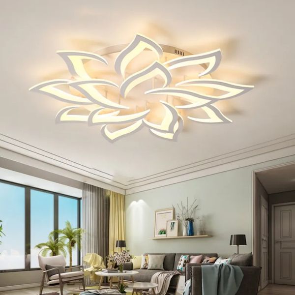 LED Tavan Işığı Dimmable Parlaklık Art Deco Aydınlatma Armatürleri Telefon Uygulama Kontrolü Soğuk Sıcak Işık