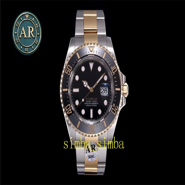 Neue AR Factory Luxus SEA Keramiklünette Herren 18K Real Wrap Gold 904l Stahl Kal. 2836 Automatikwerk 43MM 126603 Sport Dive Swim 2474