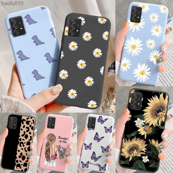 Telefon Fall Für Samsung Galaxy A32 5G Fall Gänseblümchen Blume Dinosaurier Cartoon Nette Silikon Weiche TPU Abdeckung Für Samsung A 32 4G Funda L230619