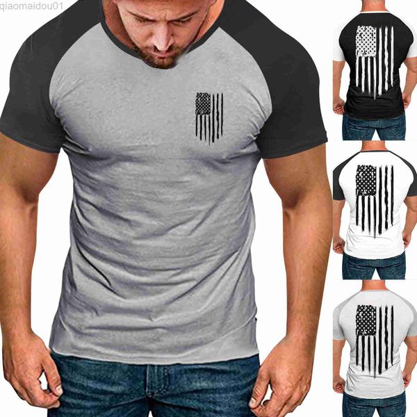 T-shirt da uomo Simple Apparel Mens Summer Fashion Casual Fasten 3D Digital Back Stampa T-shirt T-shirt Uomo grande e alto Vino T-shirt Uomo L230713