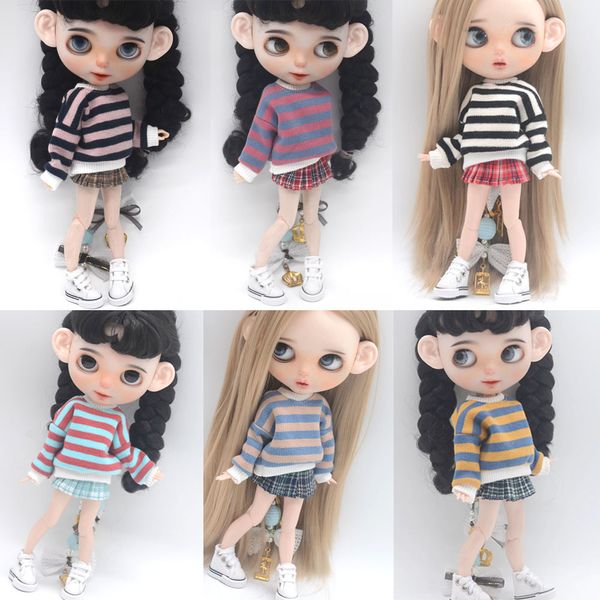 Bonecas Blyth Doll Clothes Carta meia-calça sapatos esportivos jeans para Azone OB23 OB24 acessórios de boneca 230714