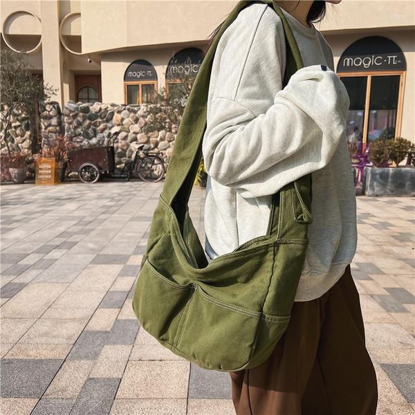 Borse da sera in tela a tracolla per donna Borsa a portafoglio Studenti universitari Borsa a tracolla per libri scolastici Borsa per la spesa per ragazze