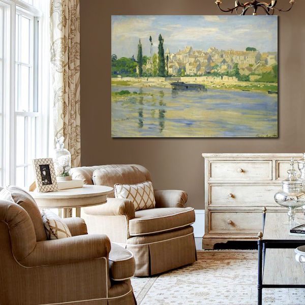 Berühmte Gemälde von Claude Monet Carrieres-saint-denis Impressionistische Landschaft, handgemaltes Ölgemälde, Heimdekoration
