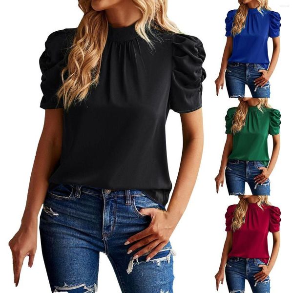 Blusas femininas top pack feminino extra longo camisa de cor pura para verão 2023 gola redonda solta conforto mulher