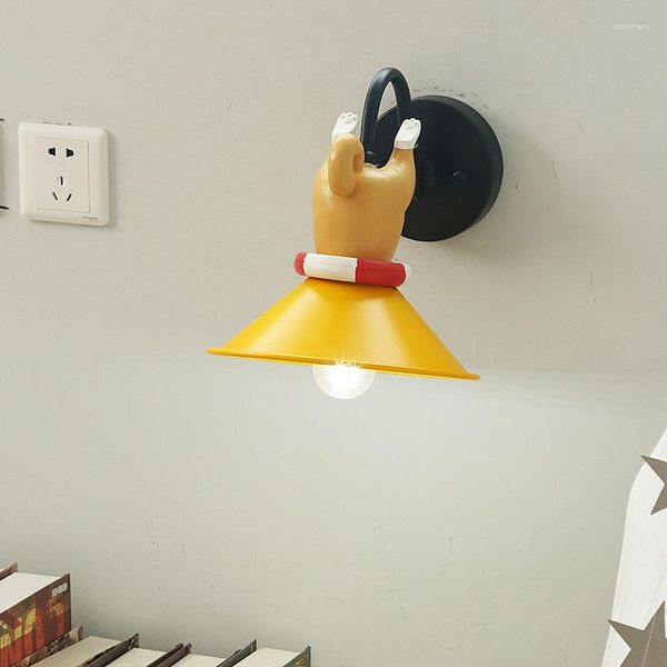 Настенная лампа собака мультфильм спальня детская комната скандинавская девочка для мальчика творчество современное простое ресторан
