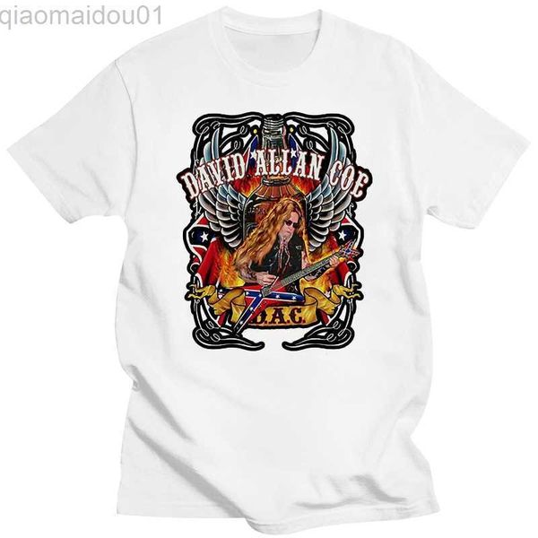 Camisetas Masculinas David Allan Coe Camiseta Preta Masculina Unissex Music S-3Xl Tee Music Outlaw Country Oversized L230713