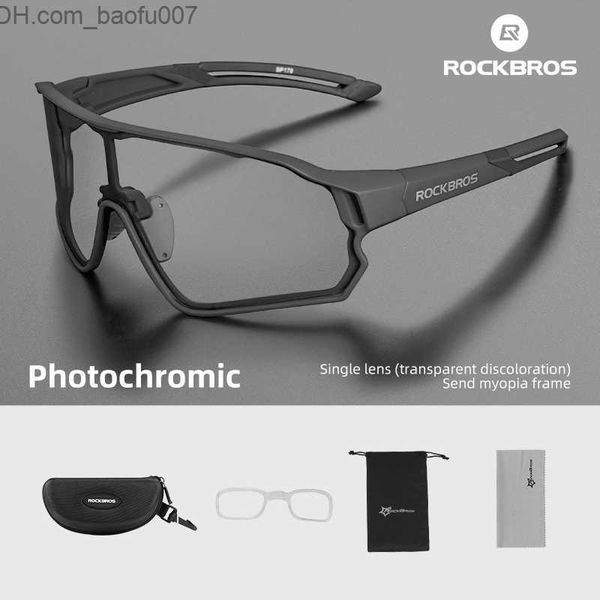 Sonnenbrille ROCKBROS Fahrradbrille Lichtinduzierte MTB-Rennradbrille UV400-Schutzbrille Ultraleichte Sportschutzbrillenausrüstung Z230726