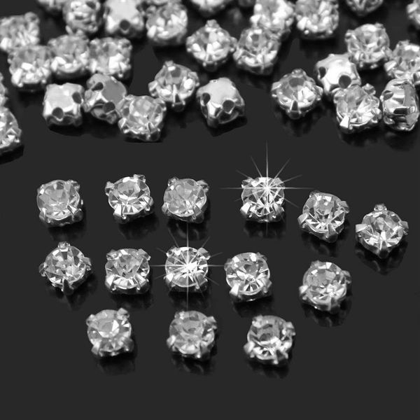 1000pcs Shiny Sparkle Crystal Clear Strass Cucire su Pietre di Strass per Vestiti Abito Borsa Cucito Strass Decorazione234q