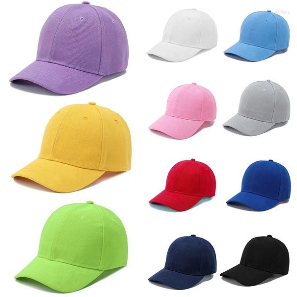 Ballkappen Kinder Unisex Baumwolle Snap Back Baseball Cap Einfarbig Vier Jahreszeiten HipHop Junge Hüte Einstellbar Atmungsaktive Kinder Großhandel