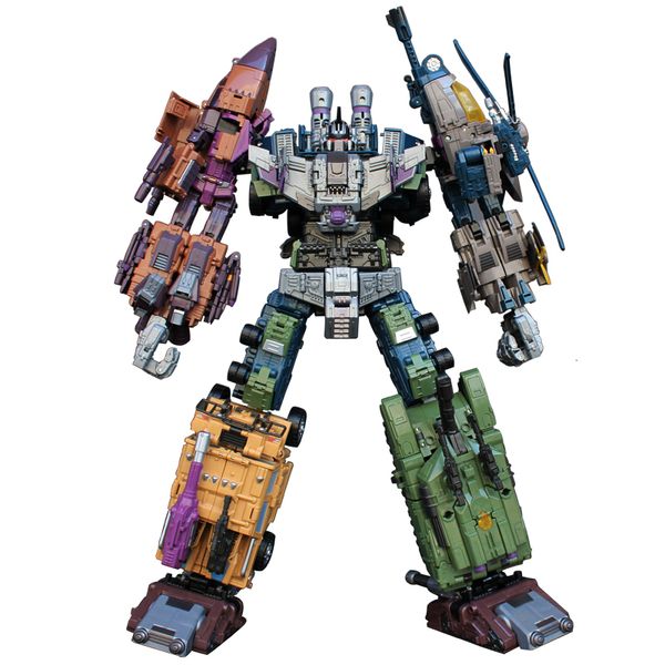 Action-Spielzeugfiguren JinBao Bruticus Transformation Cool Anime 5 in 1 Actionfigur Roboterauto Militärpanzer Modell Spielzeug Geschenke Onslaugh Übergröße 43 cm 230714