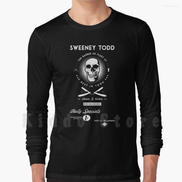 Herren Hoodies Sweeney Todd Barber Shop Schild Langarm Halloween Razer Serial Killer Blood Shave Trim