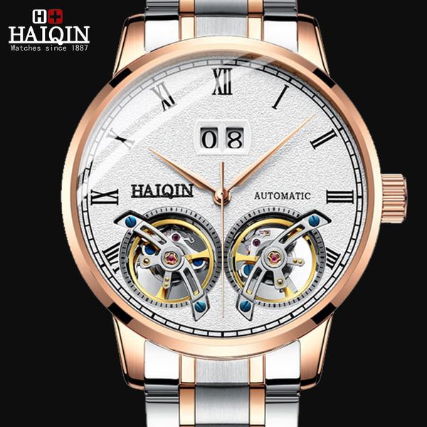 Другие часы Haiqin Men Watch Men Men Luxury Waterpronation Fashion Automatic Mechanical Gold Watch Watch Montre Homme 230714