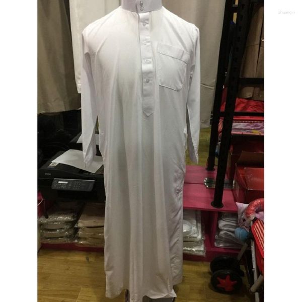 Abbigliamento etnico Commercio all'ingrosso Qatar Stand Collar Abiti musulmani da uomo Camicia lunga Hui araba mediorientale