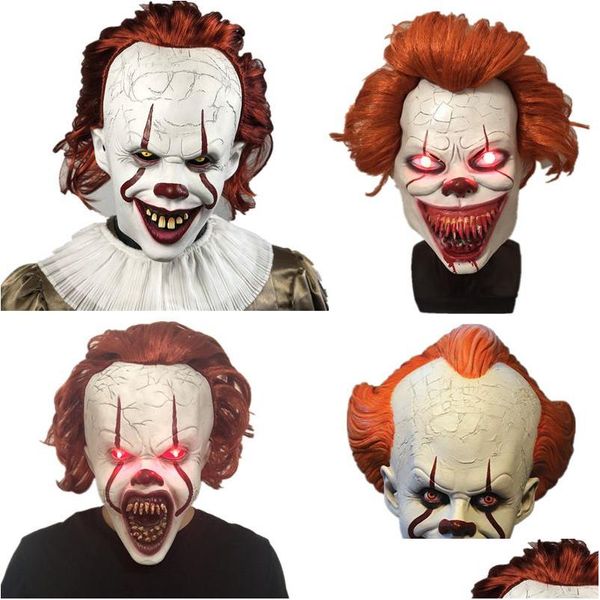 Partymasken Halloween Cosplay Zauberer Clown Maske Latex Joker Horror Maskerade FL Gesicht Adt DBC Drop Lieferung Hausgarten Festliche Sup Dhvbh