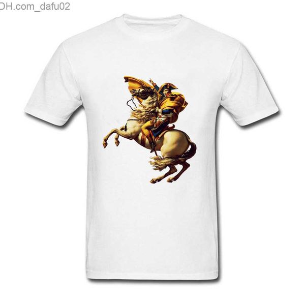 Erkek Tişörtler Napolyon Bonaparte At Boya Siyah T-Shirt Erkekler Klasik Şık Kısa Kollu Müret