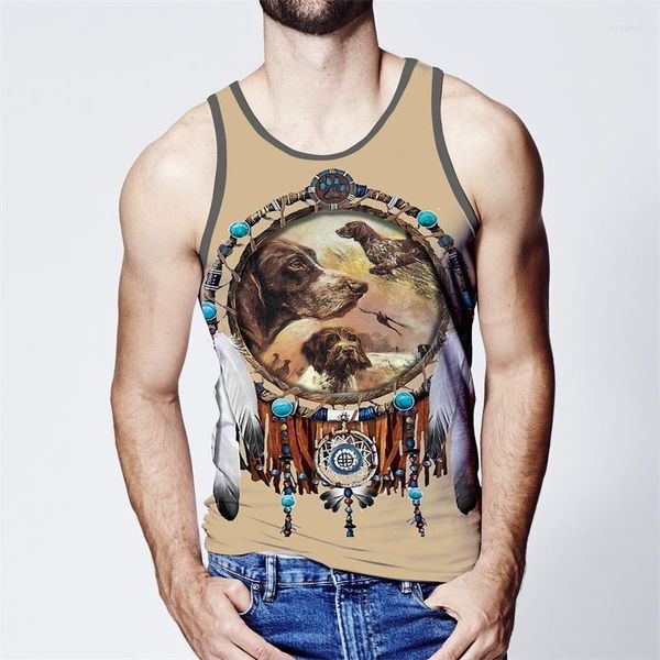 Erkek Tank Tops Dövme 3D Baskılı Erkek Yelek Moda Kişisi T-Shirt Yaz Sokak Giyim Serin UNISEX Polyester Leisure Top