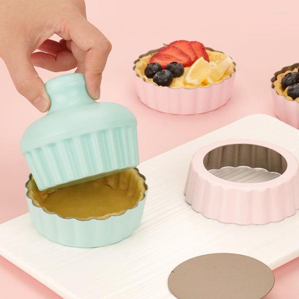 Backformen DIY-Gebäckformen-Kit für die Zubereitung von Cupcakes, Desserts usw. mit Tamper und Tortenform für Mini-Quiche-Kuchen