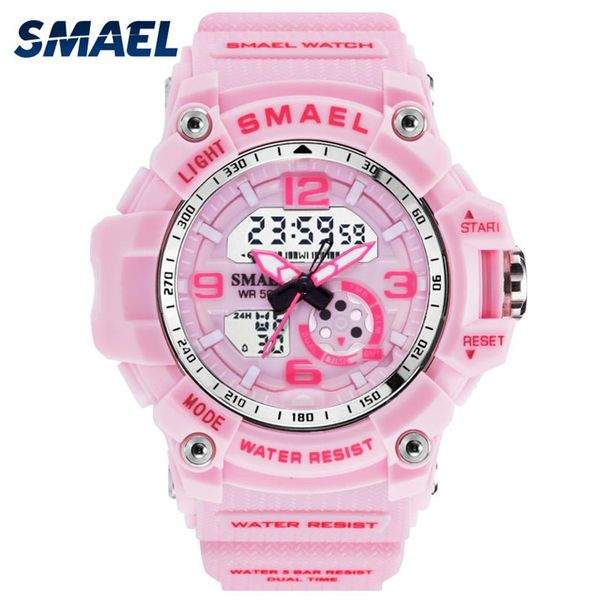 SMAEL Donna Orologi Sport Outdoor LED Orologi Orologi digitali Donna Esercito Orologi Militare Quadrante grande 1808 Orologio da donna Waterproof333e