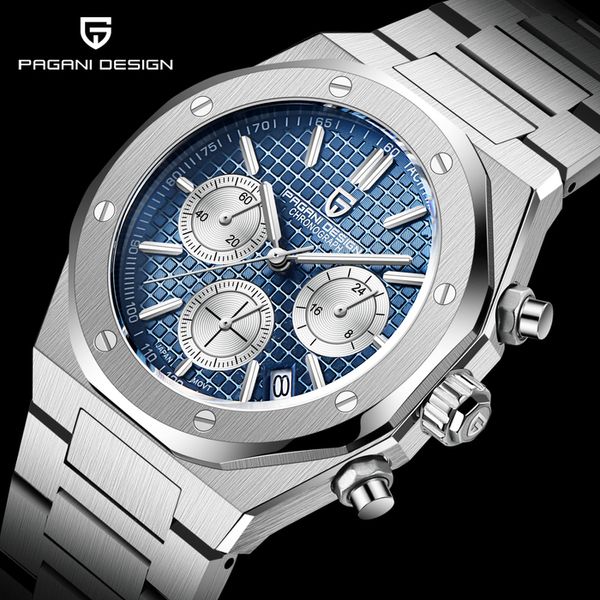 Relógios de pulso 2023 PAGANI Design Relógios Quartzo Masculino Safira Aço Inoxidável Cronógrafo 200m À Prova D' Água Relógio Esportivo Reloj Hombre 230713