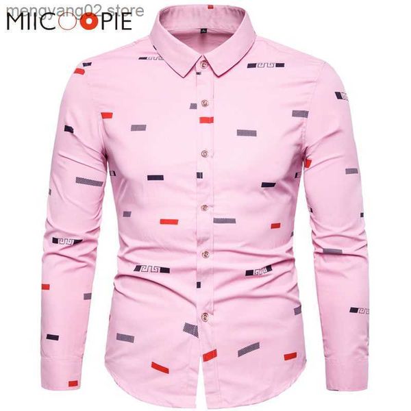 Мужские повседневные рубашки 5xl Рубашки с длинным рукавом мужчины платье Осень весенняя клетчатая клетчатая клетчатка для вечеринок для мужчин Pink Camisa Hombre Streetwear T230714