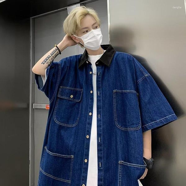 Camicie casual da uomo Giacca da camicia giapponese alla moda Estate Allentato Gioventù Ruffian Bello High Street Top Abiti maschili