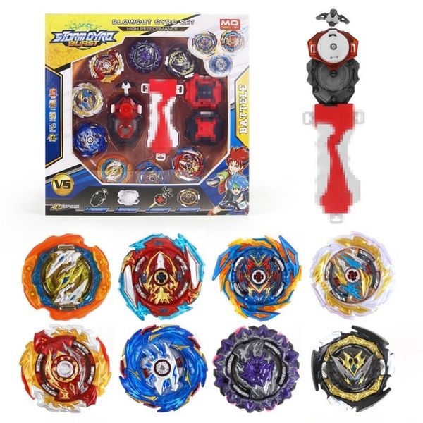 Спиннинг Топ Томи Бейблейдс Взрыв гироскопии 8 шт. Игрушка Beyblade с дуэльной ручкой ER Color Box 230713