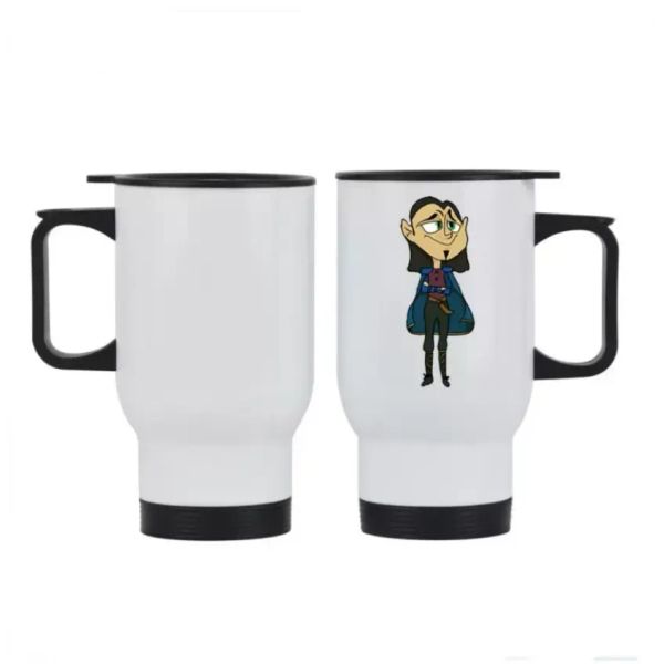 UPS 15oz Caneca de viagem para sublimação em branco com alça e tampa Copo a vácuo isolado de parede dupla Copo de aço inoxidável 7,14