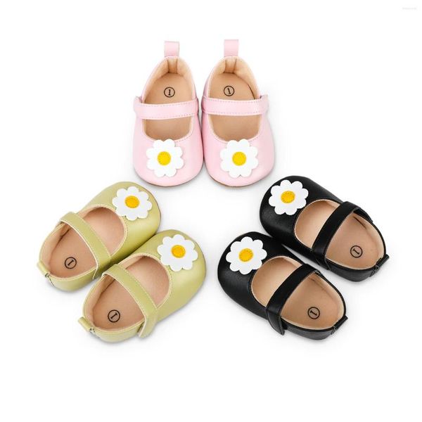 First Walkers Baby Girls Premium PU Flats Infant Flower Decor Walker Scarpe da culla per feste Festival Shower Princess Footwear