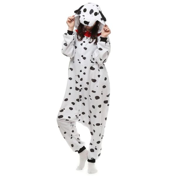 Traje de lã polar kigurumi animal para cachorro dálmata para festa de ano novo de carnaval de halloween drop 278y