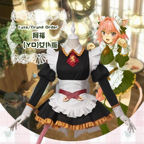 Fate Grand Order Rider Astolfo YD Ver Maid Dress Outfit traje cosplay Custom237J