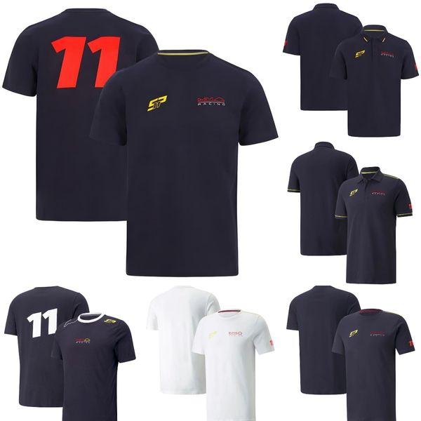 Camiseta F1 Fórmula 1 Team Racing Polo Camiseta Fãs Logotipo do carro de grandes dimensões Camiseta de manga curta Moda de verão Camisa masculina casual