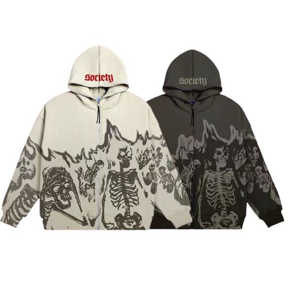 Herren Hoodies Sweatshirts Gothic Y2K Print Hoodies Männer Zip Up Anime Vintage Langarm Streetwear Hoodie Frauen Harajuku Paar Oversize Kapuzenpullover 230714