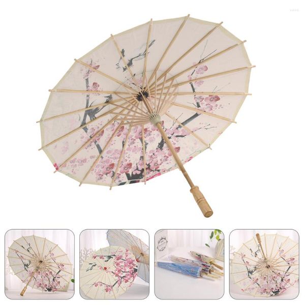 Guarda-chuvas Songbu Guarda-chuva de palco Clássico Decoração oriental Linda pografia Prop Branco
