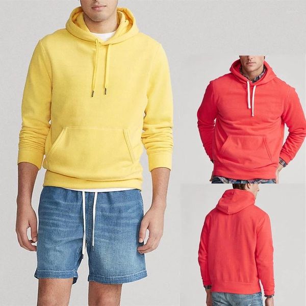 Felpe con cappuccio da uomo autunno uomo piccolo cavallo in pile abbigliamento sportivo moda felpe con cappuccio fit casual streetwear pullover stile spesso