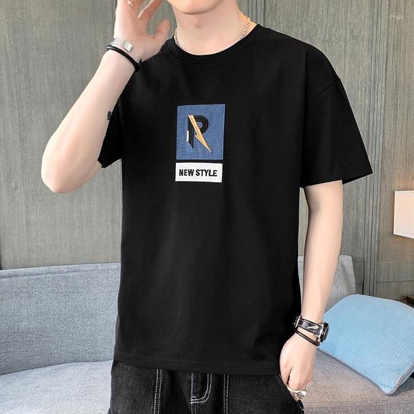 Magliette da uomo Estate Moda casual T-shirt in cotone Abbigliamento manica corta Maschile Streetwear Hip-Hop O-Collo Top Tees For Youth Drop