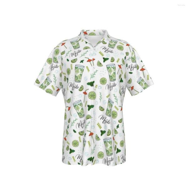 Camicie casual da uomo hawaiano per uomo e donna Stampa Mojito Abiti da festa Beach Manica corta Summer Button Up Top 3D