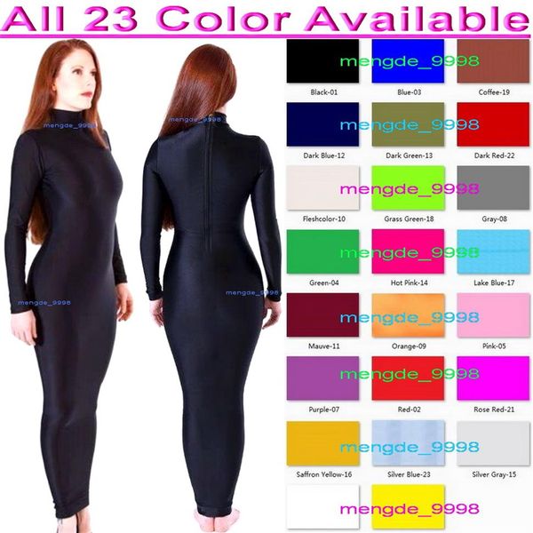 Abiti da festa per donna sexy Costumi Cerniera posteriore 23 colori Lycra Spandex Abito avvolgente da donna Gonne lunghe Halloween Fancy Cosplay C2583