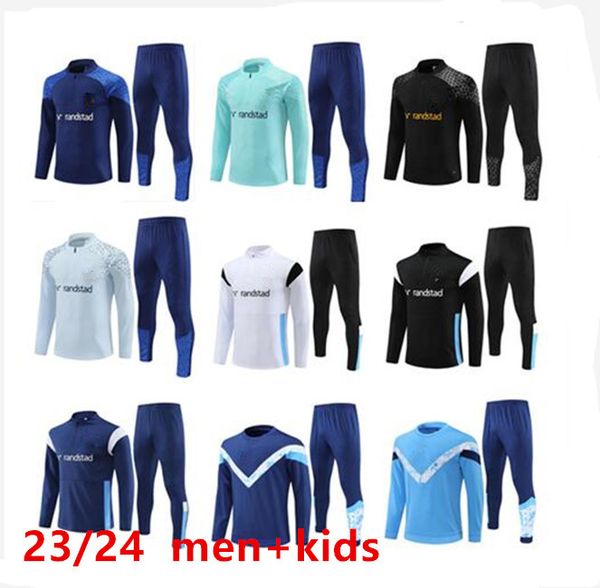 24 -25 Kinderfußball -Trainingsanzüge Milik Payet Marseille Survetement 23 Fottball Training Anzug Veste Maillot De -Fuß Olympique Om Tracksuit Fußball Jogging S/2xl