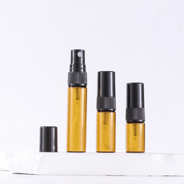 2 ML 3 ML 5 ML 10 ML Trasparente Mini Flacone Spray Bottiglie di profumo di vetro vuote Fiala di vetro campione portatile Spedizione gratuita