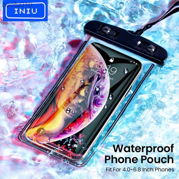 INIU IP68 Capa de telefone à prova d'água universal Bolsa à prova d'água Capa móvel para iPhone 13 12 11 Pro Max X Xs 8 Xiaomi Huawei Samsung L230619