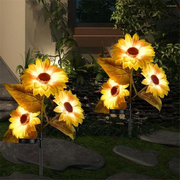 24led peyzaj ışığı dayanıklı açık aydınlatma ayçiçeği fener 1.2v600mah çim lambası bahçe dekorasyon hissesi