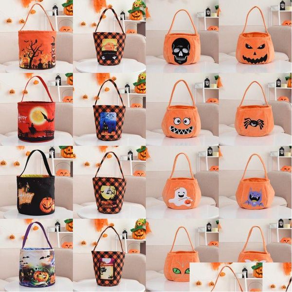 Outros suprimentos para festas festivas Lembrancinhas de Halloween Iluminam Doces ou Travessuras Sacos de Doces Mtipurpose Reutilizáveis Balde de Brindes Para Crianças Drop De Dhxhe