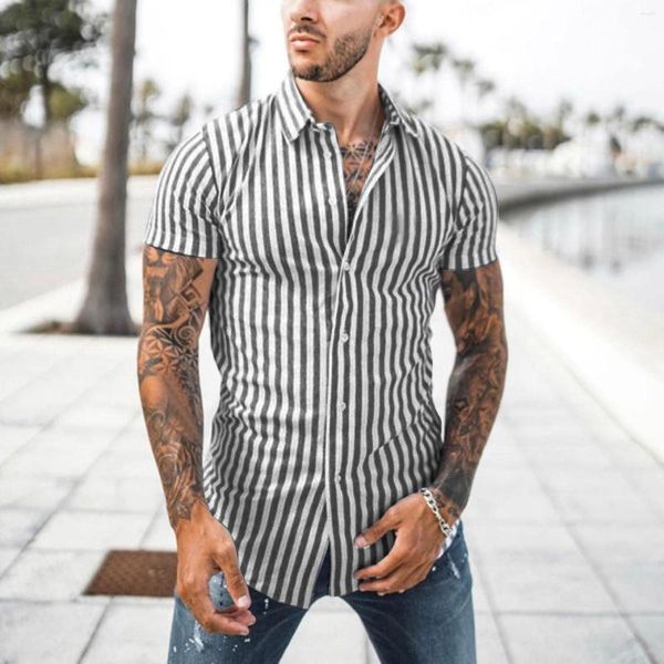 Magliette da uomo Camicia da uomo grande e alta Manica corta Casual Elegante Top Spessa lunga